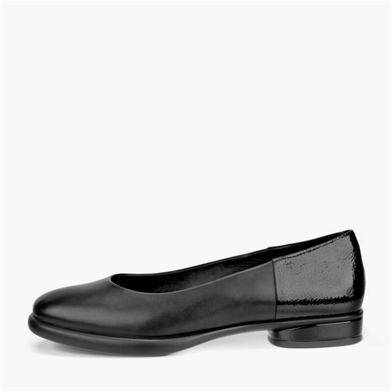 ECCO Womens Sculpted Leather Ballerina Pumps Black