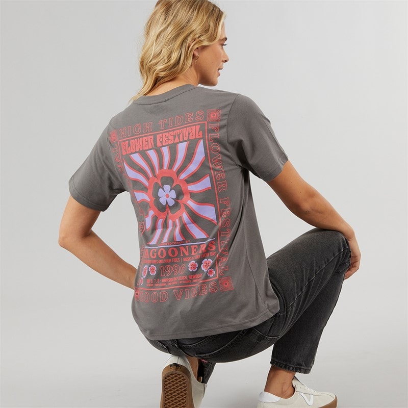 Lagooners Womens Birds T-Shirt Charcoal