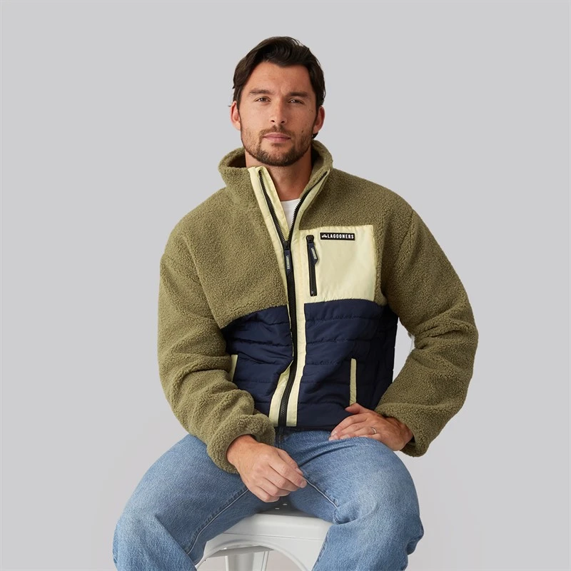 Lagooners Mens Hybrid Jacket Khaki/Mustard
