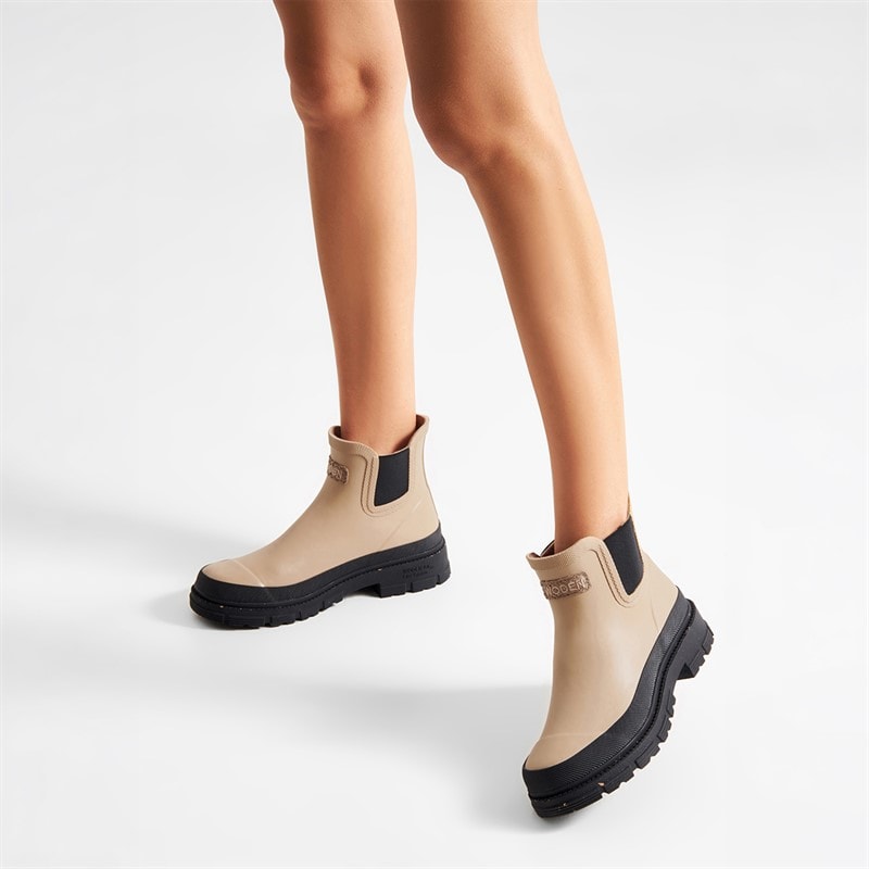 Woden Womens Liv Waterproof Rubber Boots 852 Coffee Cream