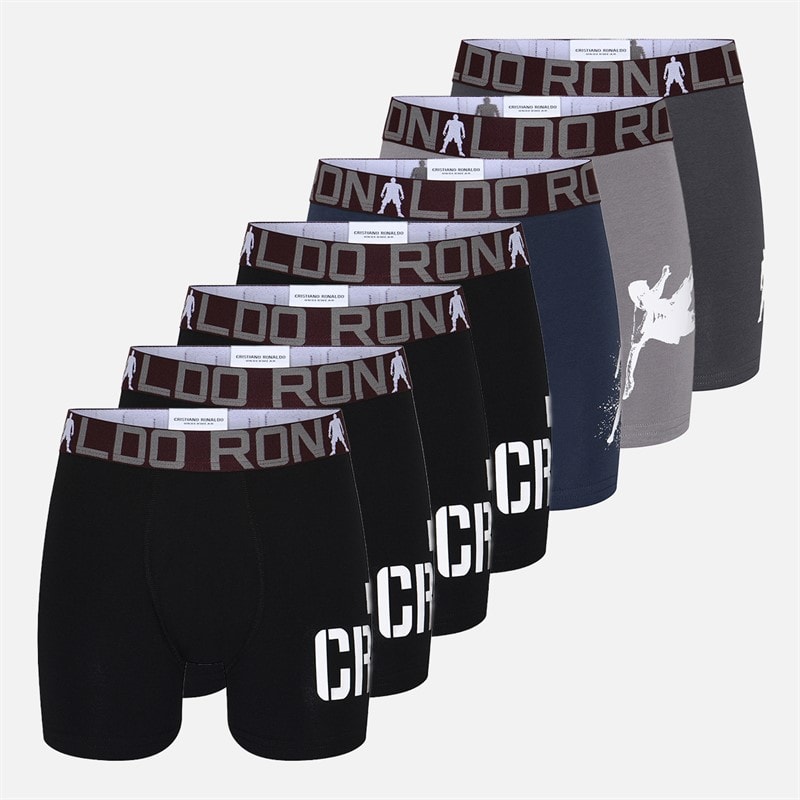 CR7 Boys AOP Seven Pack Trunks Multicolour