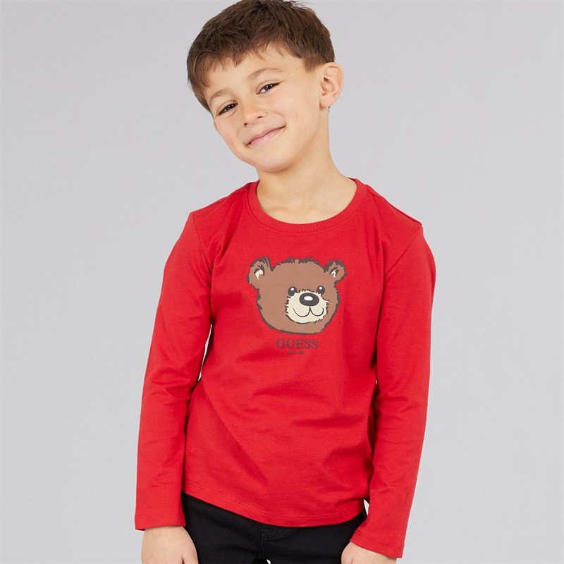 Guess Boys Long Sleeve T-Shirt Spicy Red